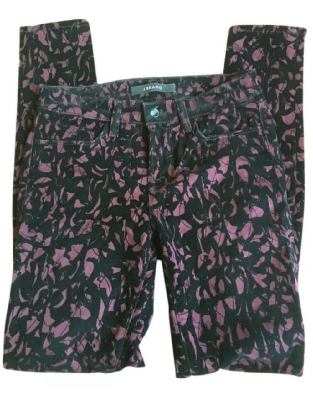 J Brand Mulberry Brocade Super Skinny Velvet Jeans Plum Women's